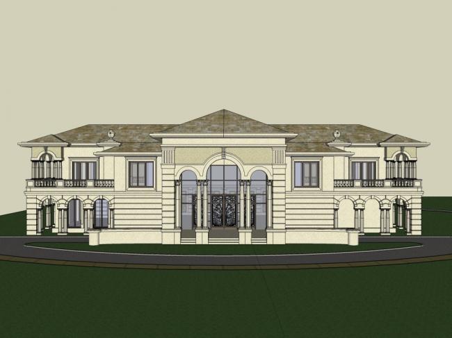 SketchUp Cultural Model: Multi-Story Classical Conference Center Architecture
