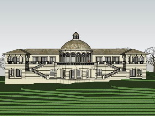 SketchUp Business Model: Catering Center with Classic Commercial Design