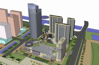SketchUp Complex Model: Multi-Story Commercial and Residential Office Building in Modern Style-BIM WORLD