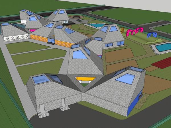 Modern Multi-Story Kindergarten School Model | Campus Architecture in SketchUp