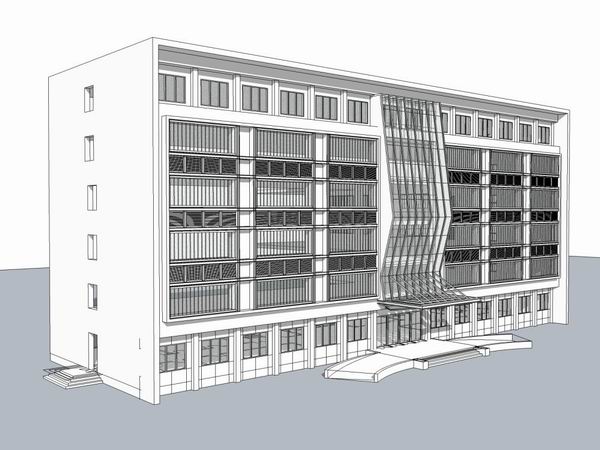 Modern Multi-Story Hospital Model in SketchUp for Medical and Public Buildings