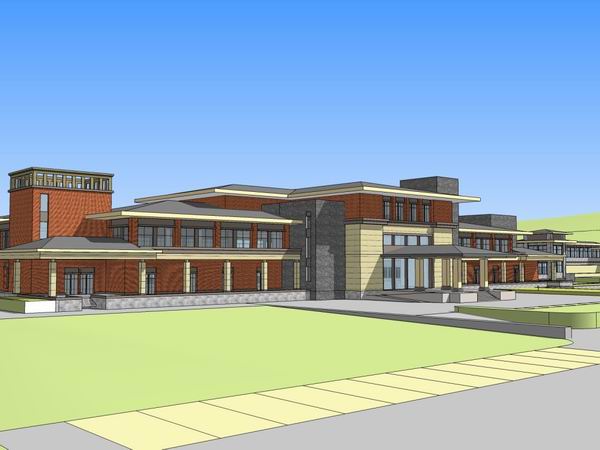 SketchUp Multi-Story Wuhai Hotel Model with Clubhouse and Classical Architecture