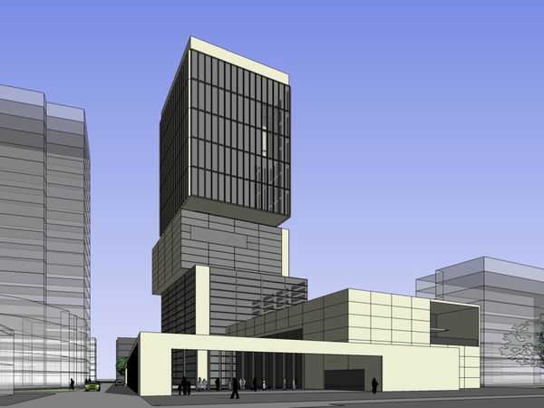 Modern Multi-Story Hospital Model in SketchUp