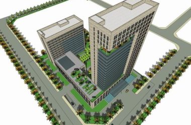 Modern High-Rise Office Building SketchUp Model-BIM WORLD