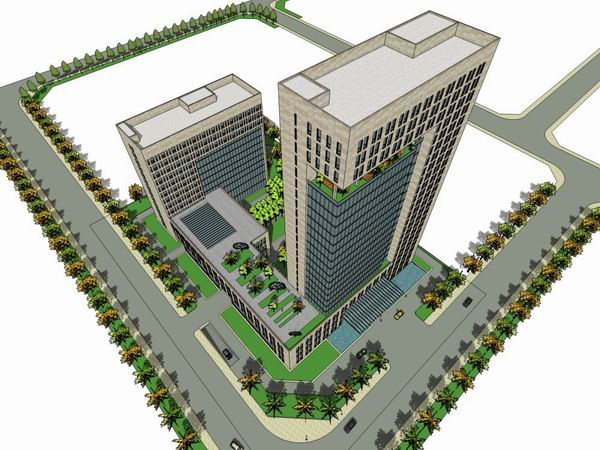 Modern High-Rise Office Building SketchUp Model