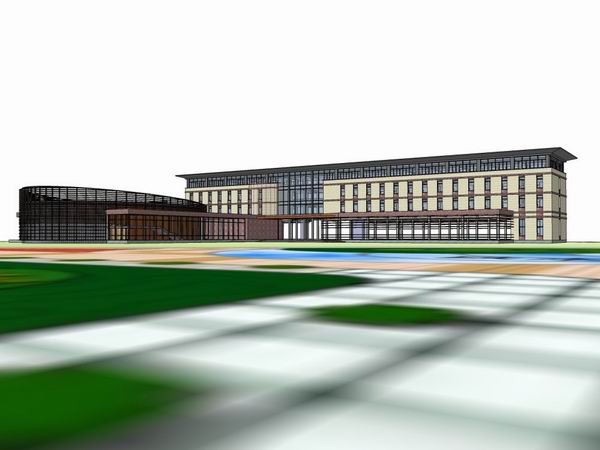 Modern Multi-Story Office Building Model in SketchUp