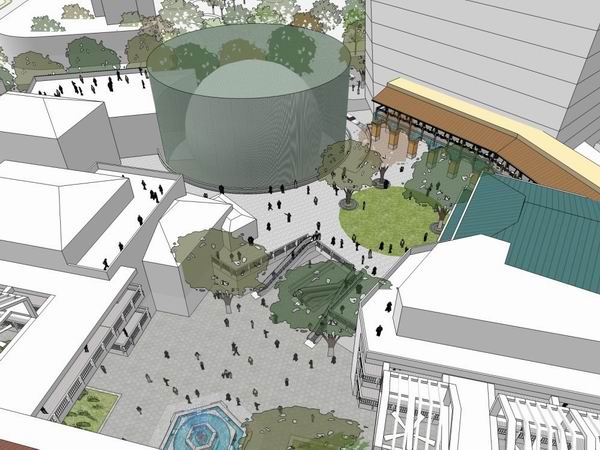 SketchUp Business Model: Multi-Story Commercial Streets and Modern Public Buildings