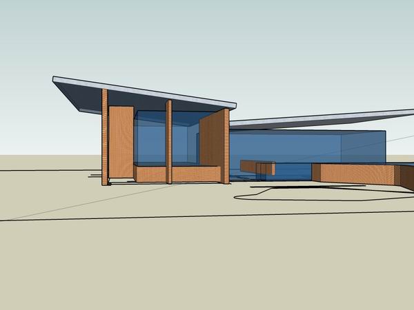 Modern Multi-Story Residential Clubhouse SketchUp Model