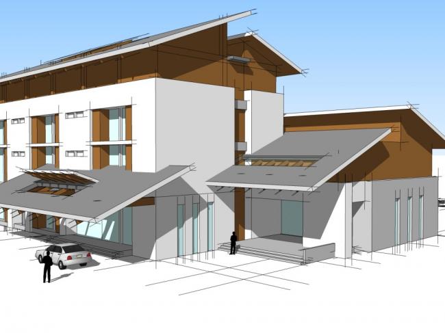 SketchUp Model of Dujiangyan Irrigation Project Hospital: Modern Chinese Multi-Tier Medical Facility