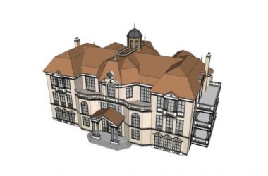 Classical Multi-Story Residential Clubhouse SketchUp Model-BIM WORLD