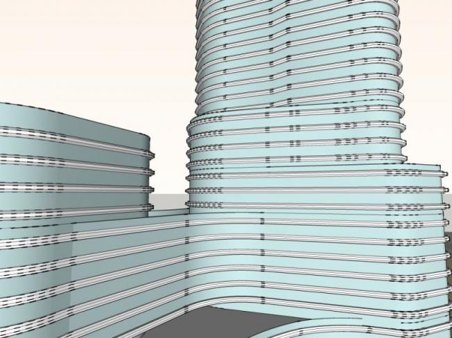 Modern High-Rise Residential with Ground-Floor Retail | SketchUp Model