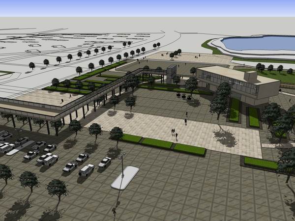 Modern Multi-Story Residential and Sales Office Model in SketchUp