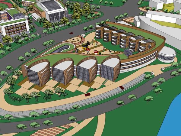 Modern Multi-Story School Campus Architecture | SketchUp Model