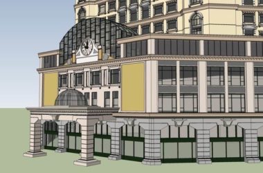 Classical Style High-Rise Hotel Model in SketchUp-BIM WORLD