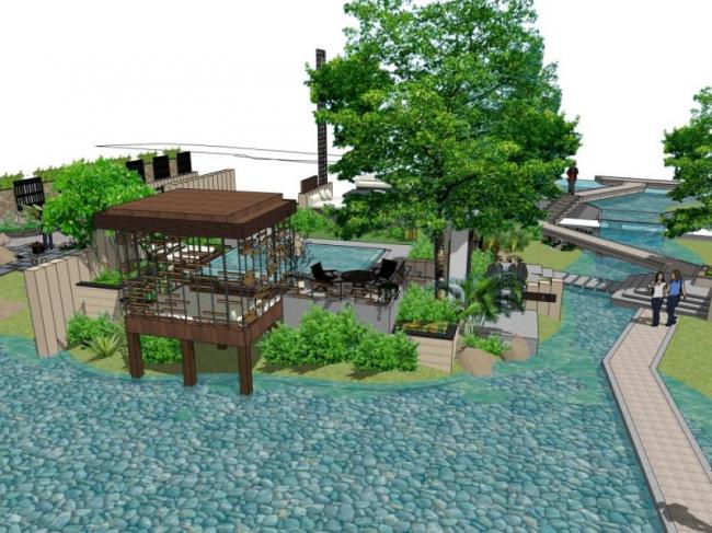 Modern Courtyard Landscape Design in SketchUp | Contemporary Outdoor Model