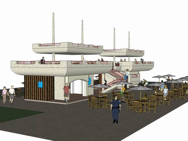 Modern Multi-Story Commercial Boathouse for Sale | SketchUp Business Model