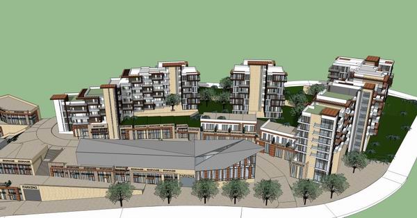 SketchUp Complex Model: Modern High-Rise Office, Residential, and Commercial Building