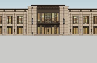 SketchUp Residential Model: Multi-House Classical Style Clubhouse Design-BIM WORLD