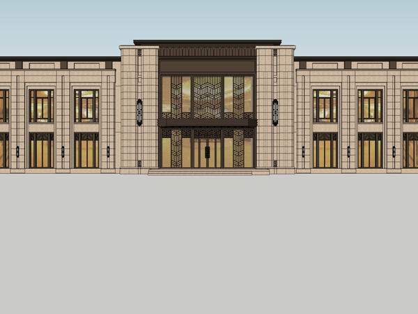 SketchUp Residential Model: Multi-House Classical Style Clubhouse Design