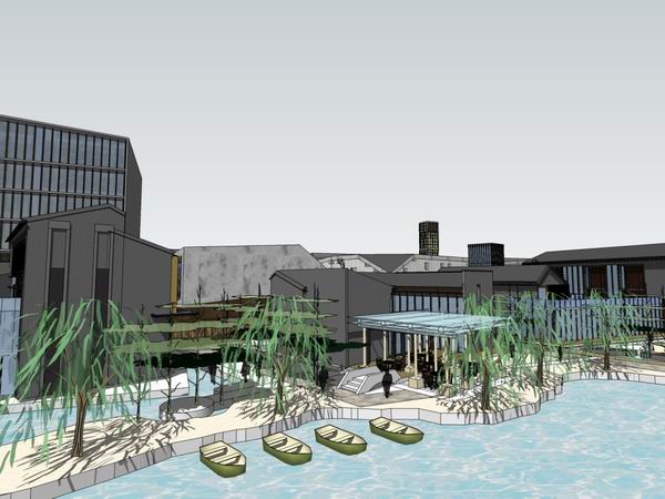 SketchUp Business Model: Multi-Story Classical Commercial Street Design