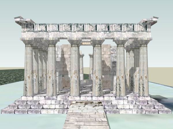 SketchUp Model of Athena Temple: Classical Ancient Architecture Design