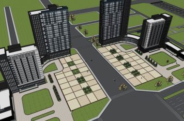 Modern High-Rise Office Building Model in SketchUp-BIM WORLD
