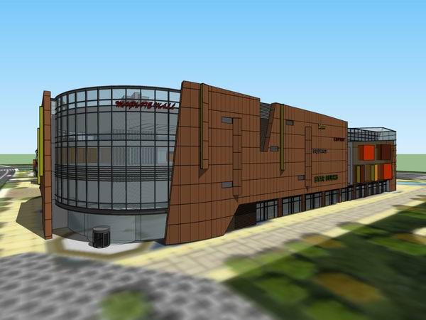 SketchUp Complex Model | Multi-Story High-Rise Office, Commercial Clubhouse in Modern Style