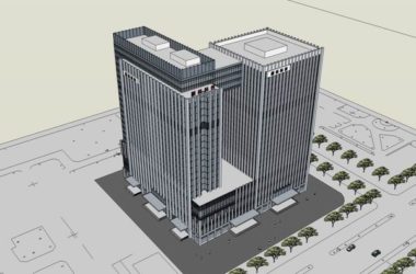 Modern High-Rise Office Building SketchUp Model-BIM WORLD