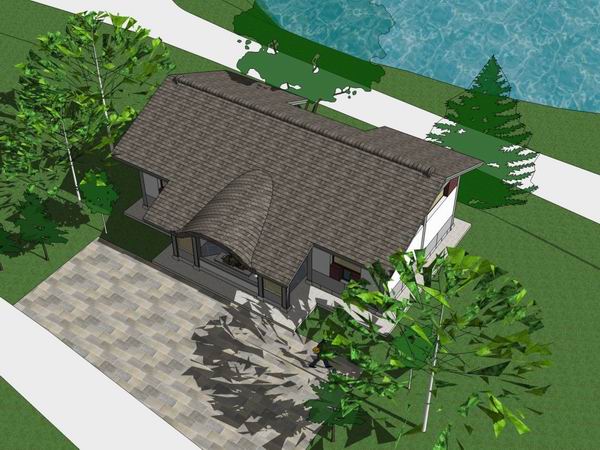 Classical Style Public Toilet Sketch Model in SketchUp