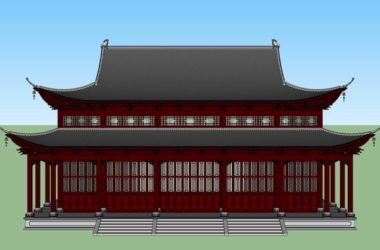 SketchUp Model of Ancient Chinese Multi-Storey Shakya Mani Hall-BIM WORLD