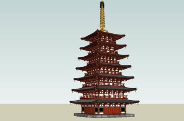 SketchUp Model of a Multi-Story Ancient Chinese Pagoda-BIM WORLD