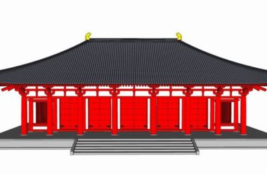 SketchUp Model of a Multi-Story Ancient Chinese Temple-BIM WORLD