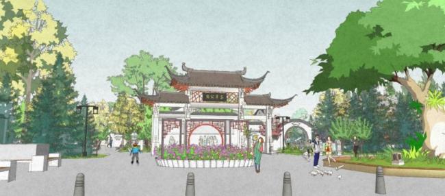 SketchUp Landscape Model: Chinese-Style Park Design