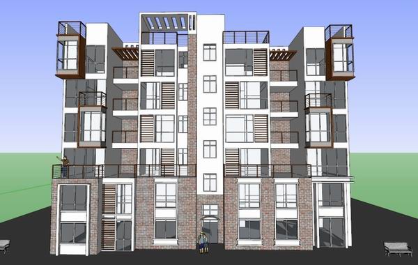 Modern Multi-Story Residential Model with Garden – SketchUp Design