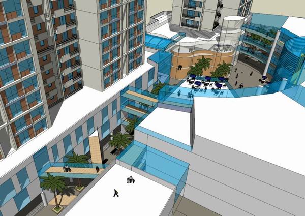 Modern High-Rise Residential Model with Ground Floor Commercial Space in SketchUp