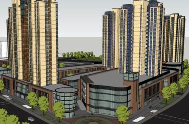 SketchUp Residential Models: Modern High-Rise Apartments with Ground-Level Shops and Large Commercial Spaces-BIM WORLD
