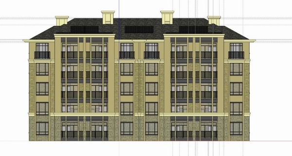 SketchUp Residential Model: Multi-Story Classical Style Home