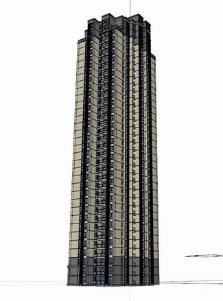 Classical Style Super Tall Residential Model in SketchUp