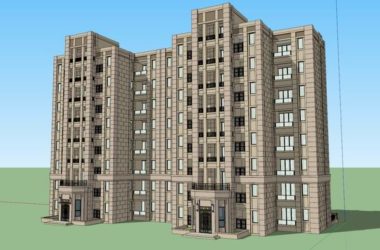 Modern Multi-Story Residential Model in SketchUp-BIM WORLD