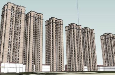 Modern High-Rise Residential Building with Ground-Floor Commercial Space | SketchUp Model-BIM WORLD