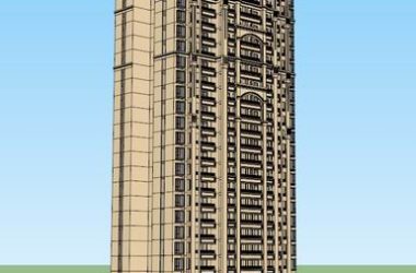Modern Super High-Rise Residential Model in SketchUp-BIM WORLD