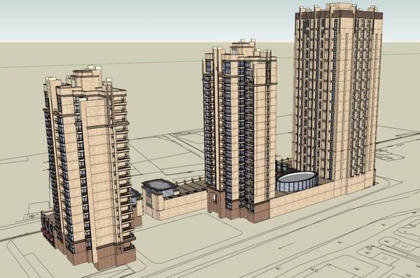 SketchUp Residential Design: Classical High-Rise with Ground-Level Commercial Space