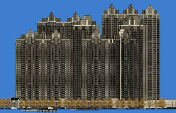 SketchUp Residential Model: High-Rise Living with Ground-Floor Commercial Space in Classic Style