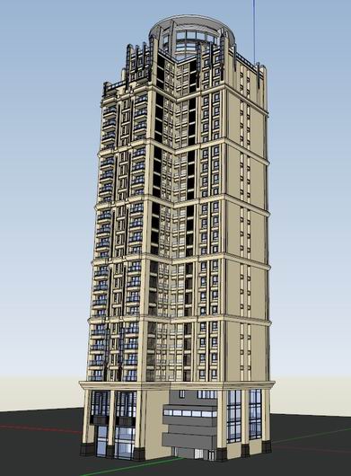 SketchUp Residential Models: High-Rise Buildings in Classical Style