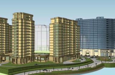 Modern Curved High-Rise Hotel and Residential SketchUp Model-BIM WORLD