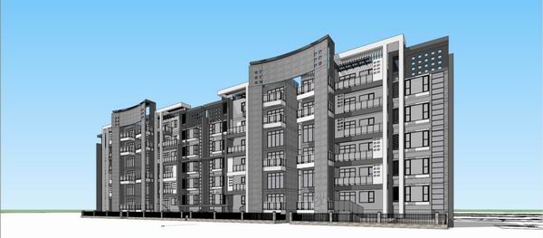 Modern Multi-Story Residential Model in SketchUp
