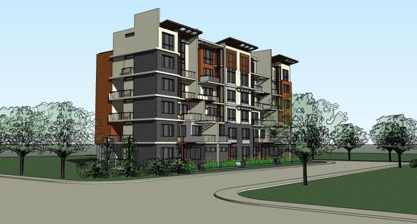 Modern Multi-Story Residential Model in SketchUp