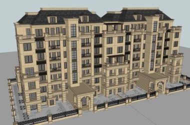 SketchUp Model of a 7-Story Western Classical Residential Building-BIM WORLD