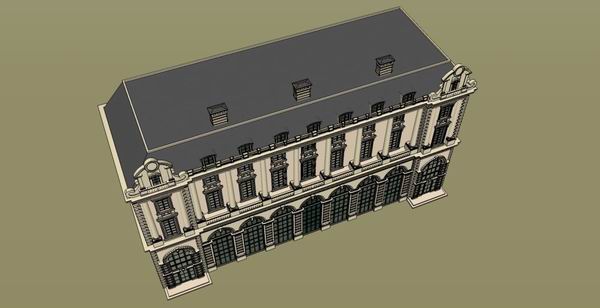 SketchUp Residential Model: Multi-Story Classical French-Style Home