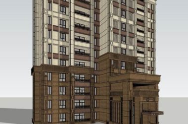 SketchUp Model of a 33-Story Classical High-Rise Residential Building-BIM WORLD